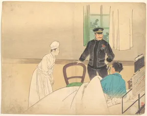 The Torpedo Officer (Suirai shikan), frontispiece illustration from the literary magazine Bungei kurabu, vol. 1, no. 8