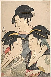 三婦艶|Three Beauties of the Kwansei Period by Kitagawa Utamaro