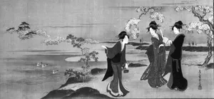 Three Beauties Viewing Cherry Blossoms