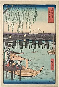 富士三十六景 東都両ごく|Toto, Ryogoku, from the series Thirty-six Views of Mount Fuji (Fugaku sanjūrokkei) by Utagawa Hiroshige