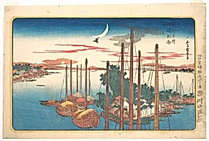 Tsukudajima hatsuhotogizu|東都名所　佃島初郭公|The Year's First Song of the Cuckoo at Tsukudajima by Utagawa Hiroshige