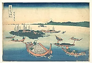 冨嶽三十六景　武陽佃島|Tsukudajima in Musashi Province (Buyō Tsukudajima), from the series Thirty-six Views of Mount Fuji (Fugaku sanjūrokkei) by Katsushika Hokusai