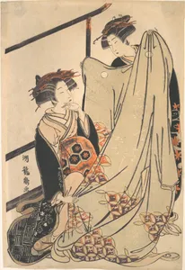 Two Beauties Looking at Kimono
