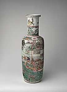 清康熙 景德鎮窯龍舟競渡圖棒槌瓶|Vase with performance of dragon boat