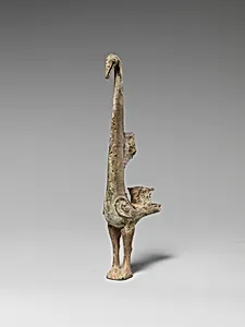 戰國 青銅鳥形器足|Vessel leg in the form of a bird