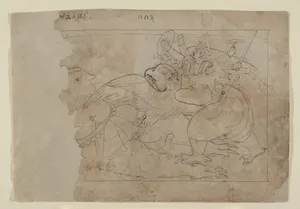 Vishnu on Garuda Slaying a Demon