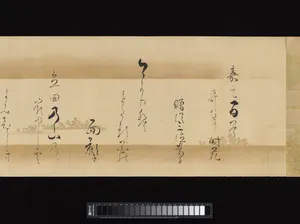 小島宗真書　尾形宗謙 (下絵)　續千載集抄和歌巻|Waka poems from the Collection of Poems of a Thousand Years, Continued