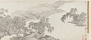 清　吳歷　墨井草堂消夏圖　卷|Whiling Away the Summer at the Ink-Well Thatched Hut by Wu Li
