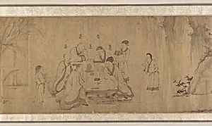 明　佚名　李公麟 偽款　白蓮社圖　卷|White Lotus Society