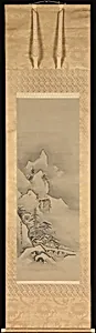 狩野探幽筆 神農・夏冬山水図|Winter Landscape - Kano Tan'yū