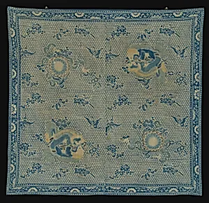 清晚期 印花合歡紋包袱布|Wrapping cloth