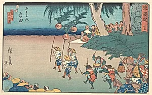東海道五十三次　吉田　六月十五日天王祭|Yoshida by Utagawa Hiroshige