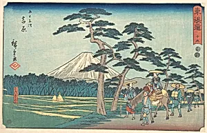 東海道五十三次　吉原　名所左り不二|Yoshiwara by Utagawa Hiroshige