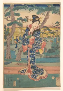 Young girl at tea house in Iriya