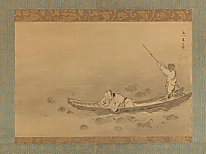海北友雪筆　周茂叔愛蓮図|Zhou Maoshu Admiring Lotuses