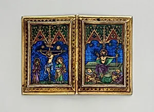 Diptych with Scenes of the Annunciation, Nativity, Crucifixion, and Resurrection