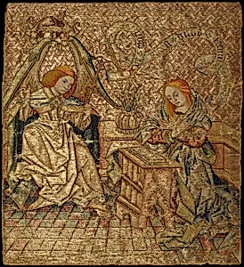 Embroidery with the Annunciation