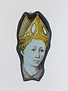 Panel with the Head of a Bishop