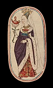 Queen of Horns, from The Cloisters Playing Cards