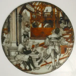 Roundel with Architecture (from a series of The Septem Artes Mechanicae)