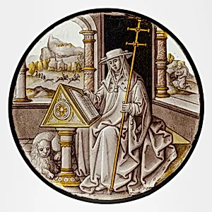 Roundel with Saint Jerome in his Study