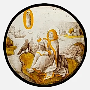 Roundel with Saint John on Patmos