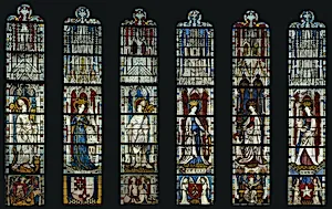 The Virgin Mary and Five Standing Saints above Predella Panels