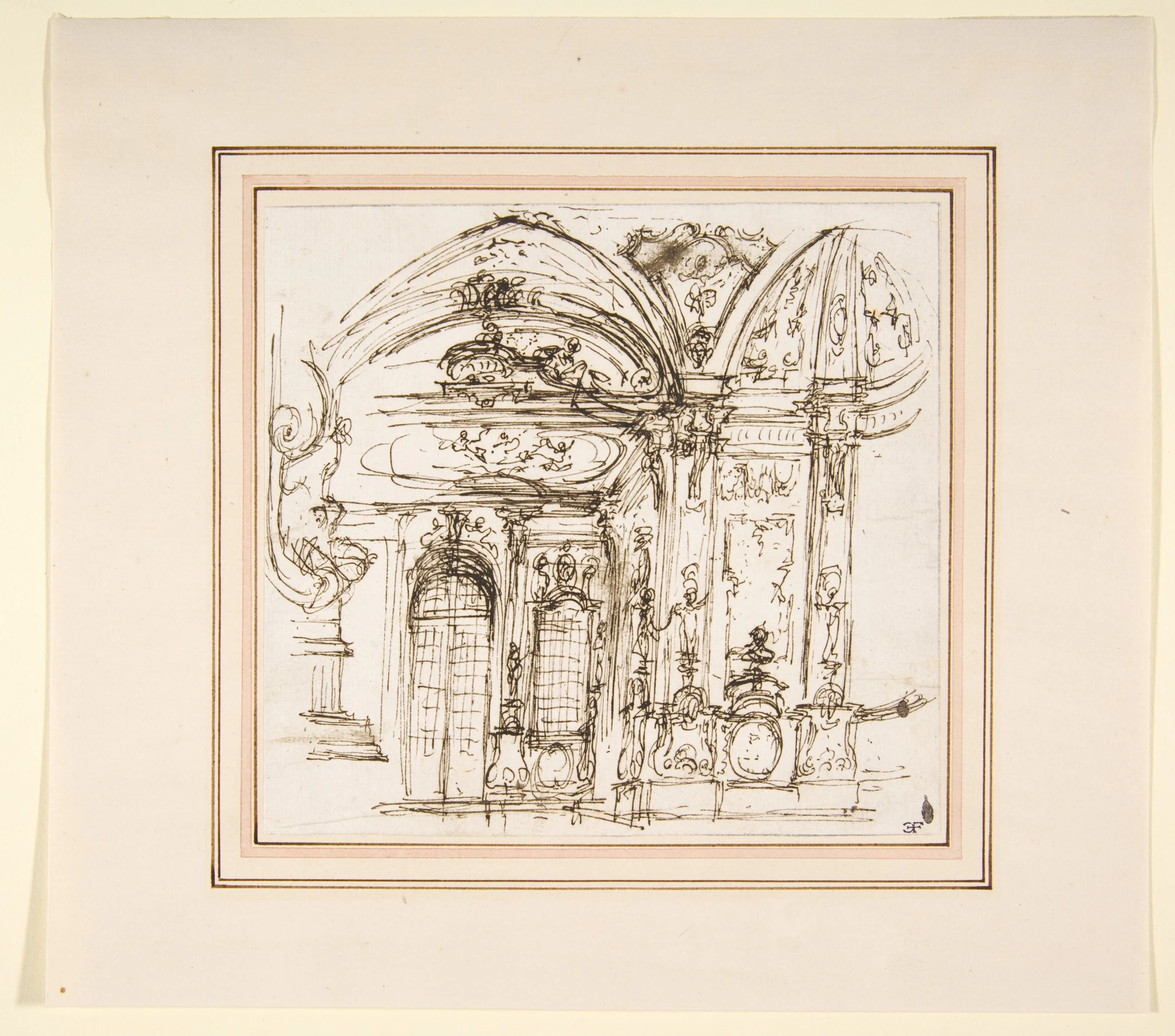 Design for a Stage Set: Highly Decorated Interior of a Palace