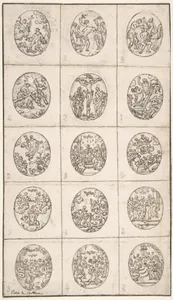 15 Oval Scenes From the Life of Christ and a Scene of a Saint Adoring the Holy Cross