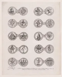 1st Plate, Featuring 10 Coins Issued by European Princes in the 16th and 17th centuries, from Les Monnaies (The Currencies)