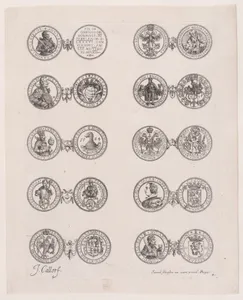 4th Plate, Featuring 10 Coins Issued by European Princes in the 16th and 17th centuries, from Les Monnaies (The Currencies)