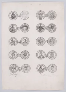 4th Plate, Featuring 10 Coins Issued by European Princes in the 16th and 17th centuries, from Les Monnaies (The Currencies)