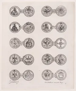 6th Plate, Featuring 10 Coins Issued by European Princes in the 16th and 17th centuries, from Les Monnaies (The Currencies)