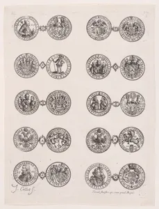 7th Plate, Featuring 10 Coins Issued by European Princes in the 16th and 17th centuries, from Les Monnaies (The Currencies)