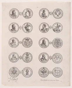 8th Plate, Featuring 10 Coins Issued by European Princes in the 16th and 17th centuries, from Les Monnaies (The Currencies)