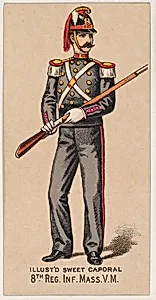 8th Regiment, Inf., Massachusetts, V.M., from the Military Series (N224) issued by Kinney Tobacco Company to promote Sweet Caporal Cigarettes by Kinney Brothers Tobacco Company