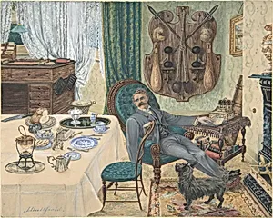 A Bachelor in His Study (The Sportsman's Breakfast) by J. Buttfield