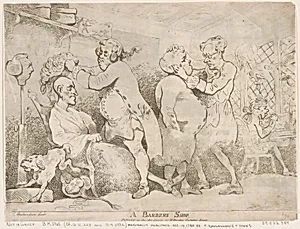 A Barber's Shop by Henry Brookes|Thomas Rowlandson