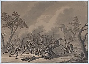 A Battle Between Cavalrymen and Infantry