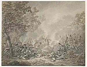 A Battle Between Cavalrymen and Infantry