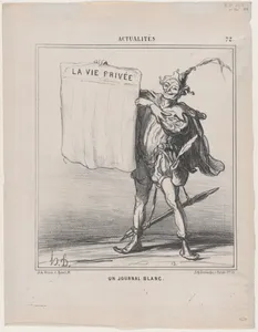 A blank newspaper, from 'News of the day,' published in Le Charivari, March 31, 1868