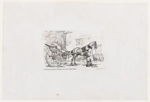 A Cabriolet with a Groom Parked Beside an Outhouse [A Gig], from A New Book of Horses and Carriages
