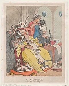 A Catamaran, or an Old Maid's Nursery by Thomas Rowlandson