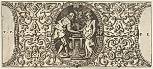 A Couple Shaking Hands, from Grotisch fur alle Kunstler by Theodor de Bry