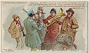 A Dangerous Precedent, from the Snapshots from "Puck" series (N128) issued by Duke Sons & Co. to promote Honest Long Cut Tobacco by W. Duke, Sons & Co.|Knapp & Company