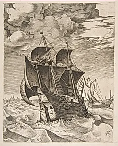 A Dutch Hulk and a Boeier from The Sailing Vessels