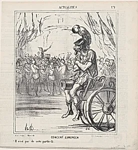 A European concert: Not allowed to participate in this part, from 'News of the day,' published in Le Charivari, August 19, 1867 by Destouches|Honoré Daumier|Arnaud de Vresse