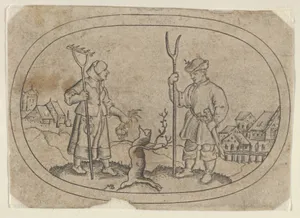A Farmer and a Villager, from Das Bossenbüchlein