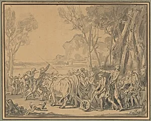 A Farmer Entrusting the Plow to His Son