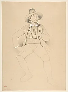 A Man in Tyrolean Costume, Seated, Smoking a Pipe